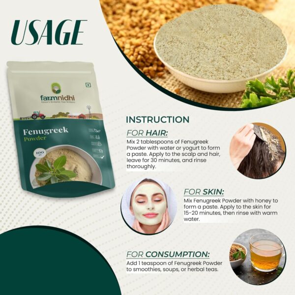 Farmnidhi Fenugreek Powder for Hair Growth, Skin & Health - Image 4
