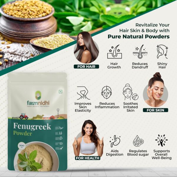 Farmnidhi Fenugreek Powder for Hair Growth, Skin & Health - Image 2