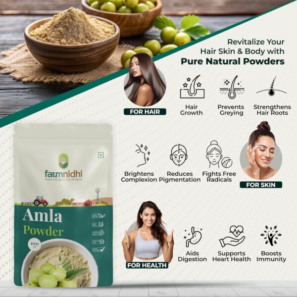 Farmnidhi Natural Amla Powder for Hair Growth - Image 2